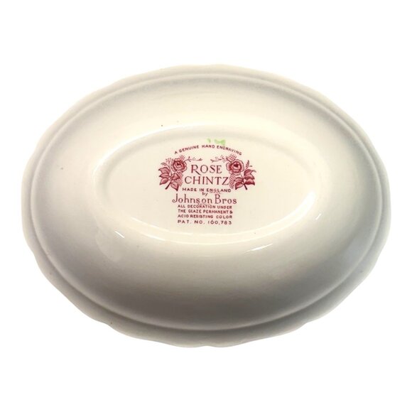 Johnson Brothers Rose Chintz Vegetable Bowl Porcelain 9" Oval Serving Vintage - Picture 8 of 9